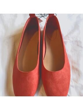 Thread Red Textile Upper Comfortable Flats